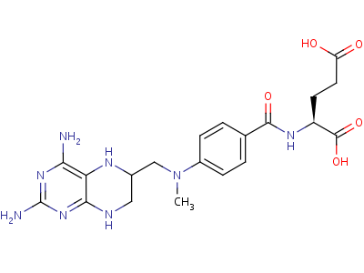 L-glutamic acid,n-[4-[[(2,4-diamino-1,5,6,7-tetrahydro-6-pteridinyl)methyl]methylamino]benzoyl]-(9ci) Structure,4299-28-9Structure