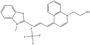 Benzothiazolium, 2-[3-[1-(2-hydroxyethyl)-4(1h)-quinolinylidene]-1-propen-1-yl]-3-methyl-, tetrafluoroborate(1-) Structure,1029939-19-2Structure