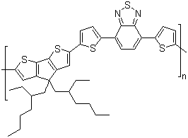 Poly[2,6-(4,4-bis(2-ethylhex yl)-4h-cyclopenta-[2,1-b:3,4-b’]dithiophene-alt-4,7-bis(th iophen-2-yl)benzo-2,1,3-thia diazole] Structure,1035681-83-4Structure