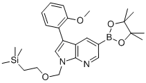 1-[[2-(Trimethylsilyl)ethoxy]methyl]-3-(2-methoxyphenyl)-1h-pyrrolo[2,3-b]pyridin-5-boronic acid, pinacol ester Structure,1071454-88-0Structure