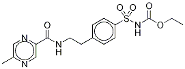 Ethyl 4-[beta-(5-methylpyrazine-2-carboxamido)ethyl]benzene sulfonamide carbamate Structure,1076198-09-8Structure