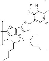 Poly[2,6-(4,4’-bis(2-ethylhex yl)dithieno[3,2-b:2’,3’-d]silol e)-alt-4,7(2,1,3-benzothiadia zole)] Structure,1089687-02-4Structure