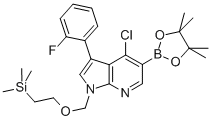 4-Chloro-3-(2-fluorophenyl)-1-[[2-(trimethylsilyl)ethoxy]methyl]-1h-pyrrolo[2,3-b]pyridine-5-boronic acid pinacol ester Structure,1092580-77-2Structure