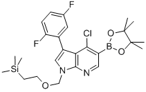 4-Chloro-3-(2,5-difluorophenyl)-1-[2-(trimethylsilyl)ethoxymethyl]-1h-pyrrolo[2,3-b]pyridine-5-boronic acid pinacol ester Structure,1092580-78-3Structure