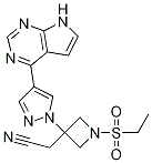 1-(乙基磺?；?-3-[4-(7H-吡咯并[2,3-d]嘧啶-4-基)-1H-吡唑-1-基]-3-氮雜環(huán)丁烷乙腈結(jié)構(gòu)式_1187594-09-7結(jié)構(gòu)式