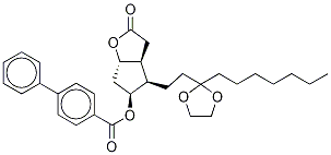 (3Ar,4r,5r,6as)-4-[3-(ethyleneketal)decanyl]hexahydro-5-hydroxy-2h-cyclopenta[b]furan-2-one 5-(4-phenylbenzoate) Structure,120396-31-8Structure