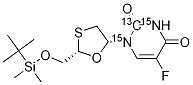 Cis-5-fluoro-1-[2-[[[(1,1-dimethylethyl)dimethylsilyl]oxy]methyl]-1,3-oxathiolan-5-yl]-2,4(1h,3h)-pyrimidinedione-13c,15n2 Structure,1217650-77-5Structure