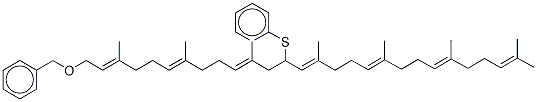 [[[(2E,6e,10e,14e,18e,22e)-3,7,11,15,19,23,27-heptamethyl-13-(phenylthio)-2,6,10,14,18,22,26-octacosaheptaen-1-yl]oxy]methyl]-benzene Structure,1218785-58-0Structure