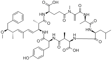 15-[(4-Hydroxyphenyl)methyl]-18-[(1z,3e)-6-methoxy-3,5-dimethyl-7-phenylhepta-1,3-dienyl]-1,5,12,19-tetramethyl-2-methylidene-8-(2-methylpropyl)-3,6,9,13,16,20,25-heptaoxo-1,4,7,10,14,17,21-heptazacyc Structure,123304-10-9Structure