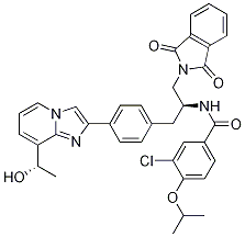 3-Chloro-n-((s)-1-(1,3-dioxoisoindolin-2-yl)-3-(4-(8-((s)-1-hydroxyethyl)imidazo[1,2-a]pyridin-2-yl)phenyl)propan-2-yl)-4-isopropoxybenzamide Structure,1240137-67-0Structure