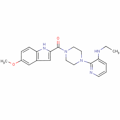 [4-[3-(Ethylamino)-2-pyridinyl]-1-piperazinyl](5-methoxy-1h-indol-2-yl)-methanone Structure,136816-75-6Structure