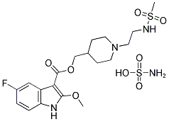 5-Fluoro-2-methoxy-[1-[2-[(methylsulfonyl)amino]ethyl]-4-piperidinyl]-1h-indole-3-methylcarboxylate sulfamate Structure,144625-67-2Structure