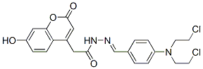 2H-1-benzopyran-4-aceticacid, 7-hydroxy-2-oxo-,2-[[4-[bis(2-chloroethyl)amino]phenyl]methylene]hydrazide Structure,14522-20-4Structure