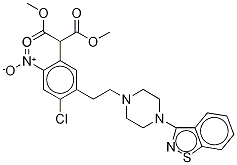 2-[5-[2-[4-(1,2-Benzisothiazol-3-yl)-1-piperazinyl]ethyl]-4-chloro-2-nitrophenyl]-propanedioic acid 1,3-dimethyl ester Structure,160384-39-4Structure