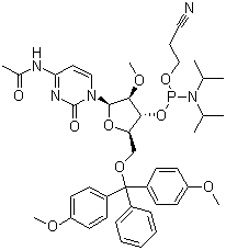 N-acetyl-5-o-(4,4-dimethoxytrityl)-2-o-methylcytidine-3-(2-cyanoethyl-n,n-diisopropyl)phosphoramidite Structure,199593-09-4Structure