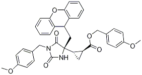 (1S,2s)-4-methoxybenzyl 2-((s)-4-((9h-xanthen-9-yl)methyl)-1-(4-methoxybenzyl)-2,5-dioxoimidazolidin-4-yl)cyclopropanecarboxylate Structure,201851-13-0Structure