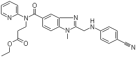 乙基 3-(2-((4-氰基苯基氨基)甲基)-1-甲基-N-(吡啶-2-基)-1 H-苯并[d]咪唑-5-羰基xamido)丙烷oate結構式_211915-84-3結構式