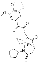 2-Cyclopentyl-8,9,10,11-tetrahydro-12-[2-oxo-2-(3,4,5-trimethoxyphenyl)acetyl]-7,11-imino-2h-pyrazino[1,2-a]azocine-3,6(4h,7h)-dione Structure,255910-29-3Structure