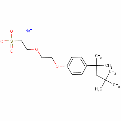 Ethanesulfonic acid, 2-[2-[4-(1,1,3,3-tetramethylbutyl) phenoxy]ethoxy]-, sodium salt Structure,3013-94-3Structure