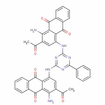 1,1’-[(6-Phenyl-1,3,5-triazine-2,4-diyl)diimino]bis[3-acetyl-4-aminoanthraquinone] Structure,32220-82-9Structure