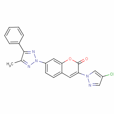 3-(4-Chloropyrazol-1-yl)-7-(4-methyl-5-phenyltriazol-2-yl)chromen-2-one Structure,34771-66-9Structure