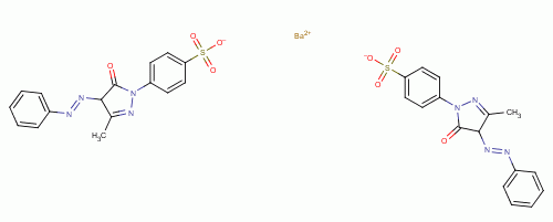 Barium bis(p-(4,5-dihydro-3-methyl-5-oxo-4-(phenylazo)-1h-pyrazol-1-yl)benzenesulphonate) Structure,37672-83-6Structure