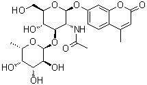 4-Methylumbelliferyl 2-acetamido-2-deoxy-3-o-(α-l-fucopyranosyl)-β-d-glucopyranoside Structure,383160-12-1Structure