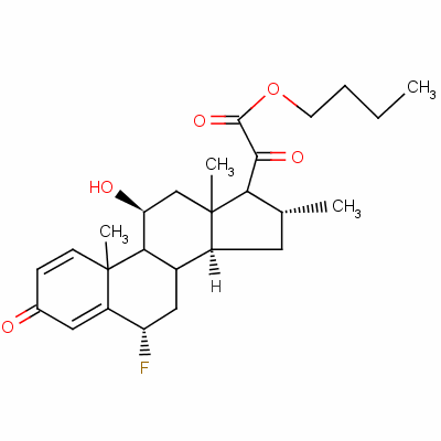 Butyl 6alpha-fluoro-11beta-hydroxy-16alpha-methyl-3,20-dioxopregna-1,4-dien-21-oate Structure,41767-29-7Structure