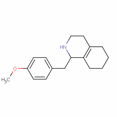 1,2,3,4,5,6,7,8-八氫-1-[(4-甲氧基苯基)甲基]異喹啉結(jié)構(gòu)式_51072-36-7結(jié)構(gòu)式