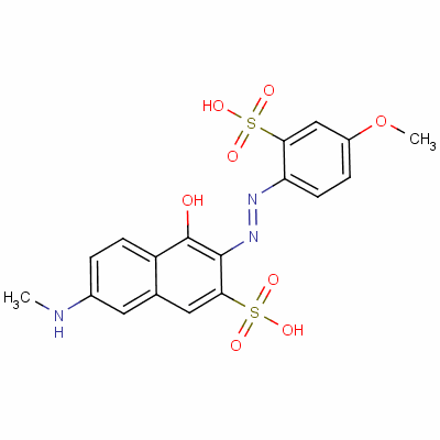 4-Hydroxy-3-[(4-methoxy-2-sulphophenyl)azo]-7-(methylamino)naphthalene-2-sulphonic acid Structure,51838-10-9Structure