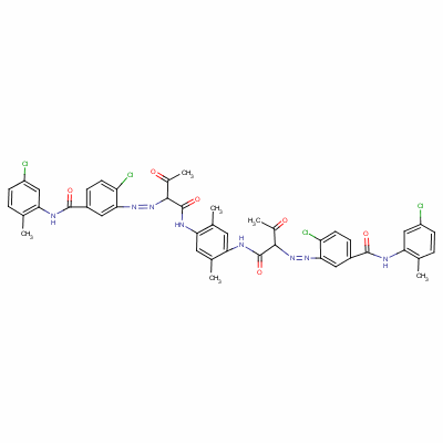 Benzamide, 3,3-[(2,5-dimethyl-1,4-phenylene) bis[imino(1-acetyl-2-oxo-2,1-ethanediyl)azo ]]bis[4-chloro-n-(5-chloro-2-methylphenyl)- Structure,5280-80-8Structure