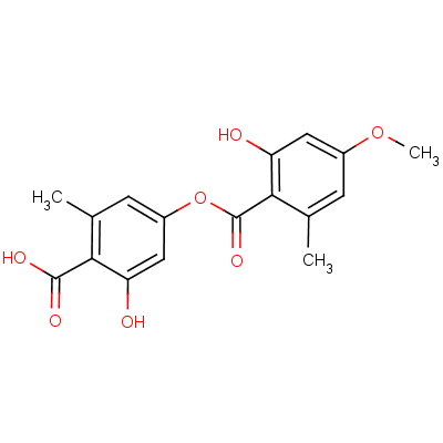 扁枝衣二酸結構式_537-09-7結構式