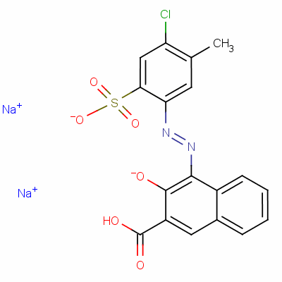 2-Naphthalenecarboxylic acid, 4-[(4-chloro-5-methyl-2-sulfophenyl) azo]-3-hydroxy-, disodium salt Structure,5858-82-2Structure