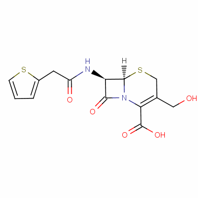 (6R-反式)-3-(羥基甲基)-8-氧代-7-(2-噻吩乙酰氨基)-5-硫雜-1-氮雜雙環(huán)[4.2.0]-2-辛烯-2-羧酸結構式_5935-65-9結構式