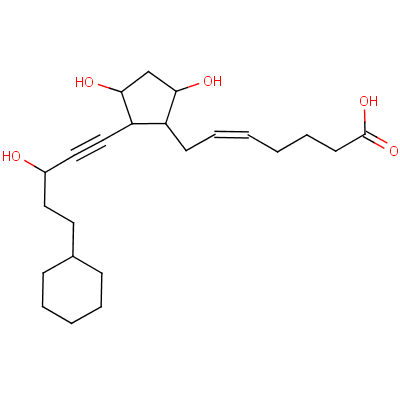 [1R-[1alpha(Z),2beta(S*),3alpha,5alpha]]-7-[2-(5-環(huán)己基-3-羥基戊-1-炔基)-3,5-二羥基環(huán)戊基]庚-5-烯酸結(jié)構(gòu)式_59476-65-2結(jié)構(gòu)式