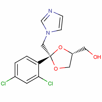 [(R)-2-(2,4-dichloro-phenyl)-2-imidazol-1-ylmethyl-[1,3]dioxolan-4-yl]-methanol Structure,61397-58-8Structure