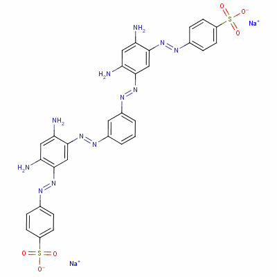 Benzenesulfonic acid, 4,4-[1,3-phenylenebis[azo( 4,6-diamino-3,1-phenylene)azo]]bis-, disodium salt Structure,6252-62-6Structure