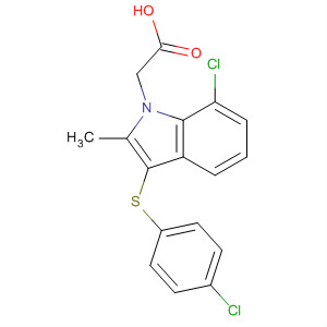 7-Chloro-3-[(4-chlorophenyl)thio]-2-methyl-1h-indole-1-acetic acid Structure,628736-27-6Structure