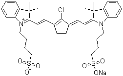 2-[2-[2-Chloro-3-[2-[1,3-dihydro-3,3-dimethyl-1-(4-sulfobutyl)-2h-indol-2-ylidene]ethylidene]-1-cyclopenten-1-yl]ethenyl]-3,3-dimethyl-1-(4-sulfobutyl)-3h-indolium inner salt sodium salt Structure,757960-10-4Structure