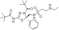 (-)-N-[4-(2,2-dimethylpropanoyl)-5-[[2-(ethylamino)ethanesulfonamido]methyl]-5-phenyl-4,5-dihydro-1,3,4-thiadiazol-2-yl]-2,2-dimethylpropanamide Structure,910634-41-2Structure