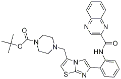 4-[[6-[2-[(2-喹噁啉羰基)氨基]苯基]咪唑并 [2,1-b]噻唑-3-基]甲基]-1-哌嗪羧酸 1,1-二甲基乙酯結(jié)構(gòu)式_925436-46-0結(jié)構(gòu)式