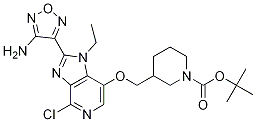 (S)-tert-butyl 3-((2-(4-amino-1,2,5-oxadiazol-3-yl)-4-chloro-1-ethyl-1h-imidazo[4,5-c]pyridin-7-yloxy)methyl)piperidine-1-carboxylate Structure,937174-74-8Structure