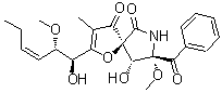 (5S,8S,9R)-8-苯甲酰基-9-羥基-2-[(1S,2S,3Z)-1-羥基-2-甲氧基-3-己烯-1-基]-8-甲氧基-3-甲基-1-氧雜-7-氮雜螺[4.4]壬-2-烯-4,6-二酮結(jié)構(gòu)式_956904-34-0結(jié)構(gòu)式