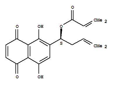 2-Butenoic acid,3-methyl-,1-(5,8-dihydro-1,4-dihydroxy-5,8-dioxo-2-naphthalenyl)-4-methyl-3-pentenylester, (s)-(9ci) Structure,23444-70-4Structure