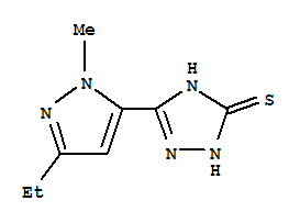 3H-1,2,4-triazole-3-thione,5-(3-ethyl -1-methyl -1h-pyrazol -5-yl )-1,2-dihydro-(9ci) Structure,294846-24-5Structure