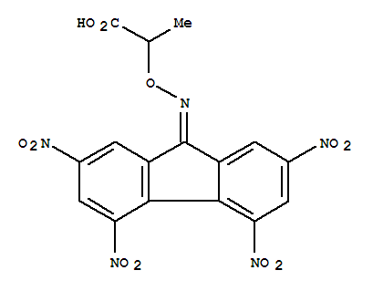 Propanoic acid,2-[[(2,4,5,7-tetranitro-9h-fluoren-9-ylidene)amino]oxy]- Structure,5001-45-6Structure