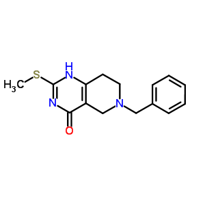 Pyrido[4,3-d]pyrimidin-4(3h)-one,5,6,7,8-tetrahydro-2-(methylthio)-6-(phenylmethyl)- Structure,1033-34-7Structure