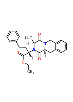 Ethyl (2s)-2-[(3s,11as)-3-methyl-1,4-dioxo-1,3,4,6,11,11a-hexahydro-2h-pyrazino[1,2-b]isoquinolin-2-yl]-4-phenylbutanoate Structure,103733-49-9Structure