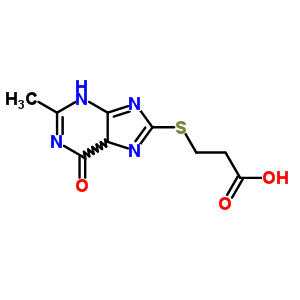 Propanoicacid, 3-[(6,9-dihydro-2-methyl-6-oxo-1h-purin-8-yl)thio]- Structure,10534-99-3Structure