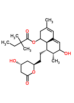 (7R,8S,8aR)-6-羥基-8-{2-[(2R,4R)-4-羥基-6-氧代四氫-2H-吡喃-2-基]乙基}-3,7-二甲基-1,2,6,7,8,8A-六氫-1-萘基2,2-二甲基丁酸酯結(jié)構(gòu)式_133645-46-2結(jié)構(gòu)式